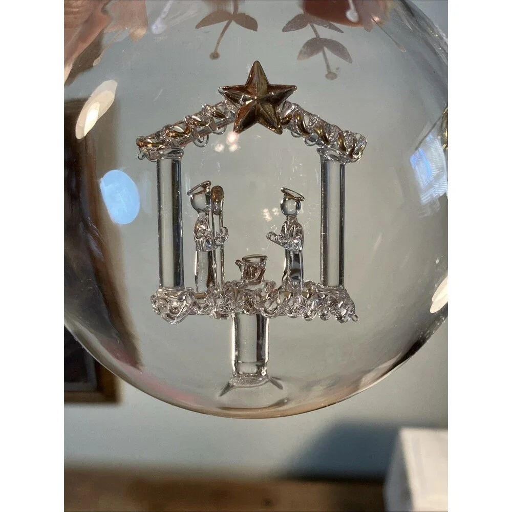 Lenox American by Design Crystal Wonder Nativity Scene Christmas Ornament 4 In